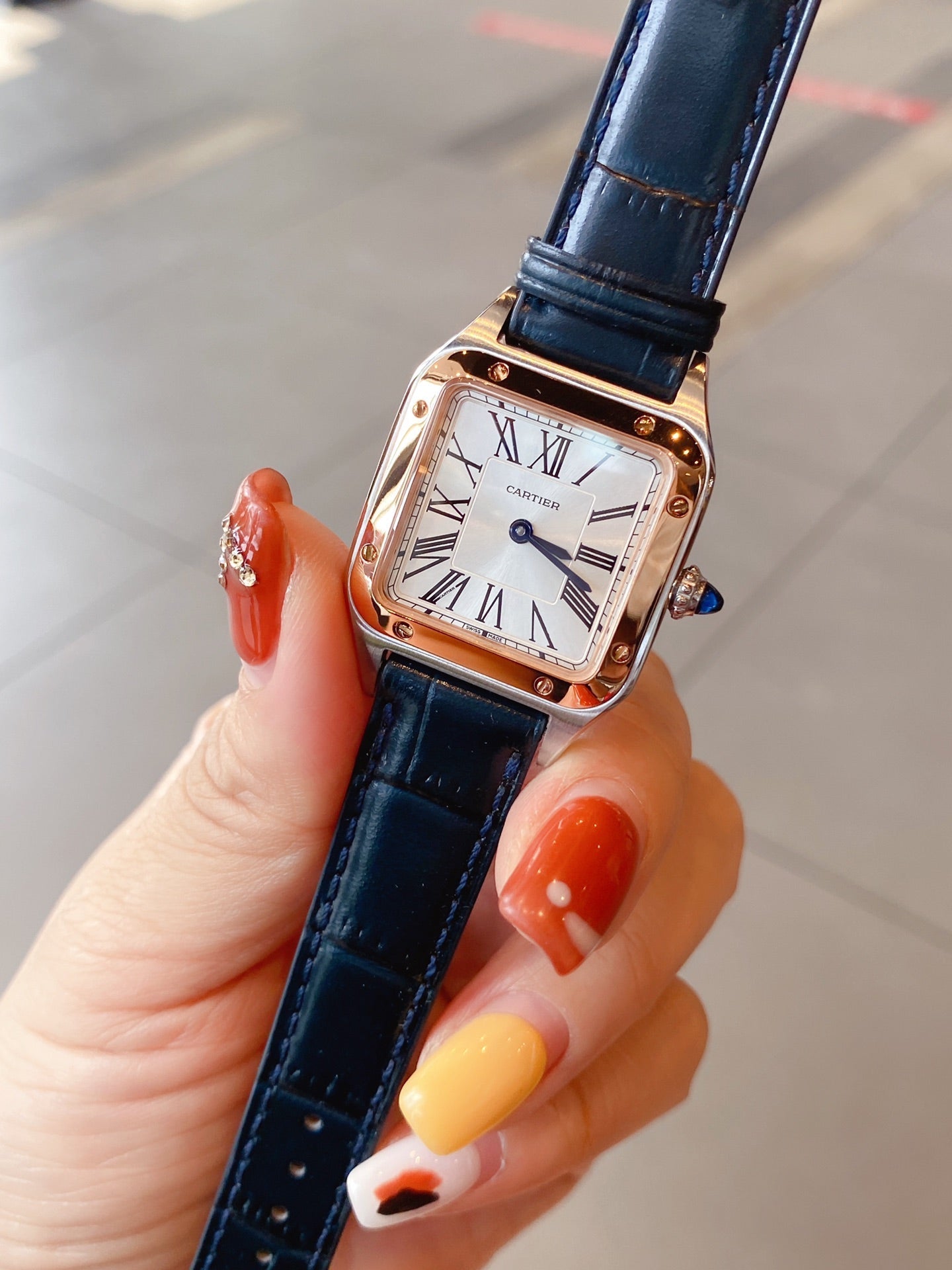 CARTIER SANTOS DE CARTIE QUARTZ 28MM ROSE GOLD STEEL