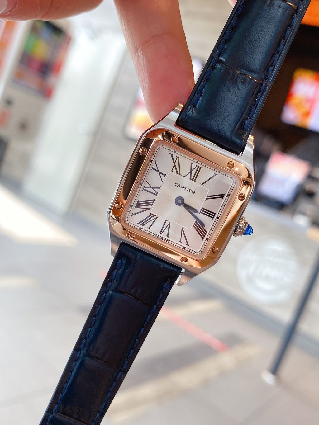 CARTIER SANTOS DE CARTIE QUARTZ 28MM ROSE GOLD STEEL