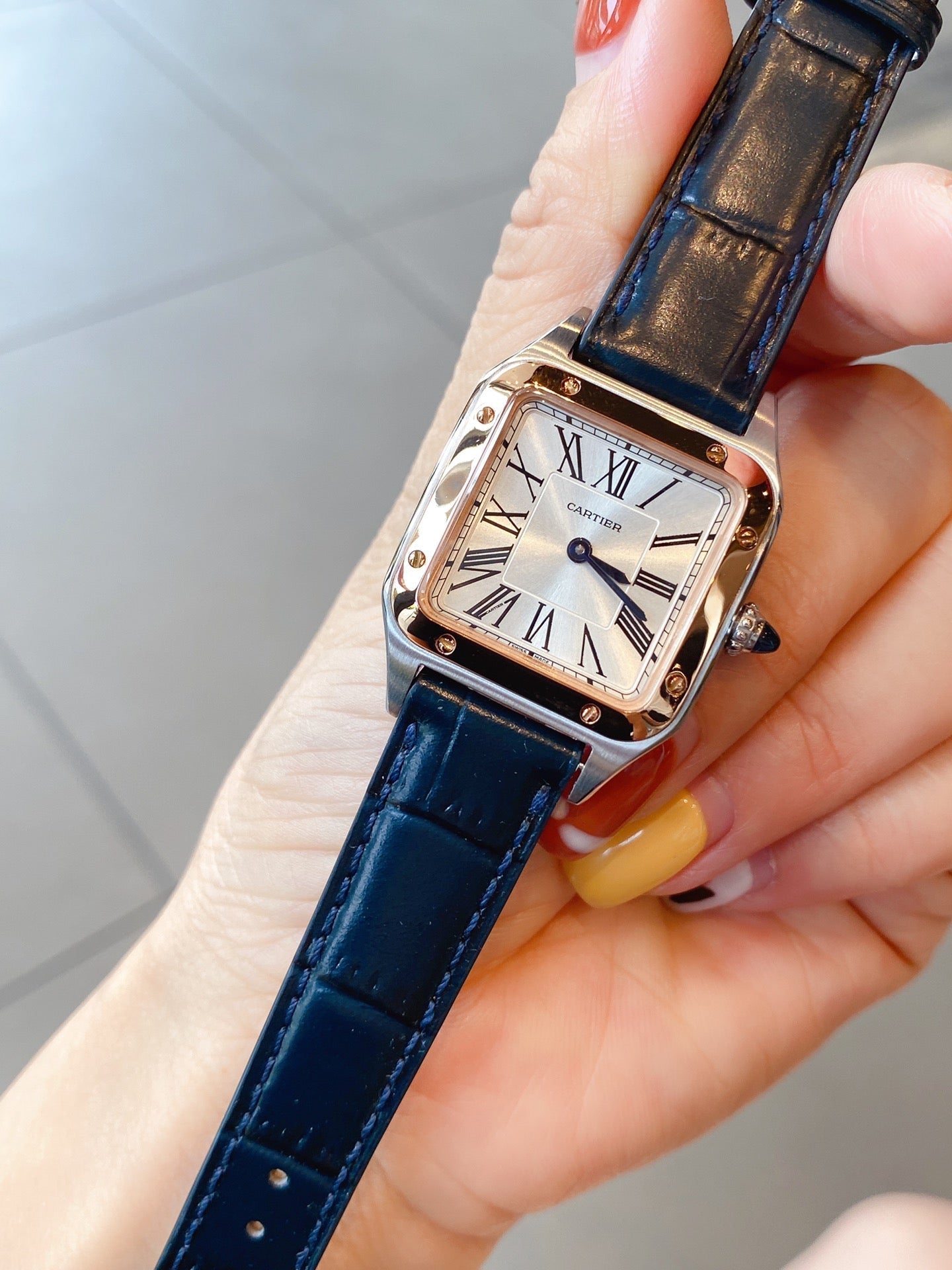 CARTIER SANTOS DE CARTIE QUARTZ 28MM ROSE GOLD STEEL