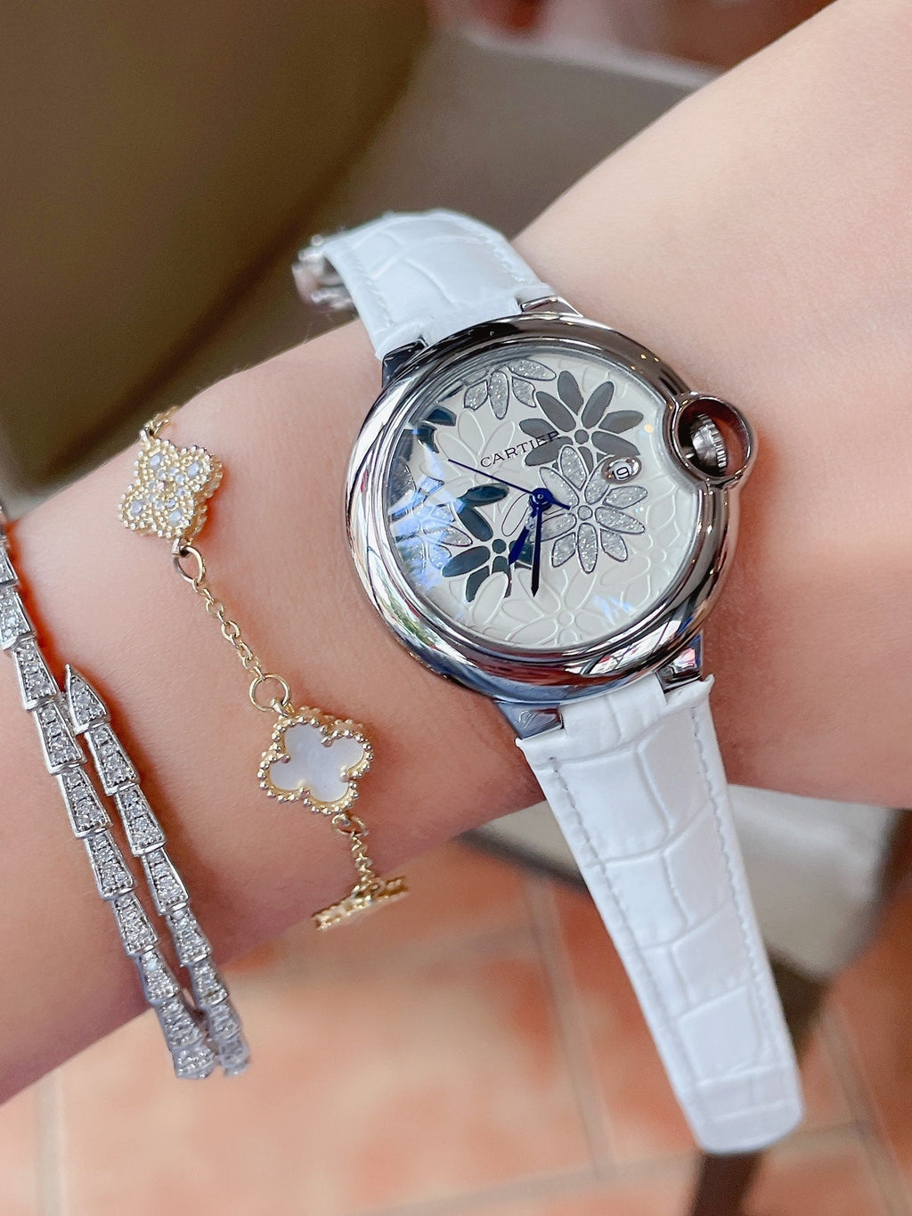 CARTIER BALLON BLEU 33MM CUSTOM DIAL LEATHER STRAP