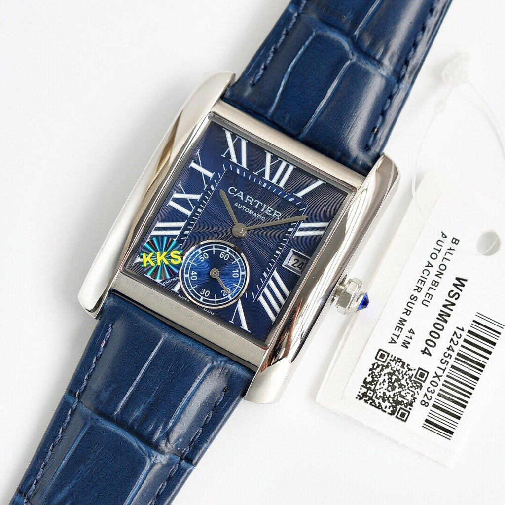 CARTIER TANK MC SECOND TIME STEEL CASE LEATHER