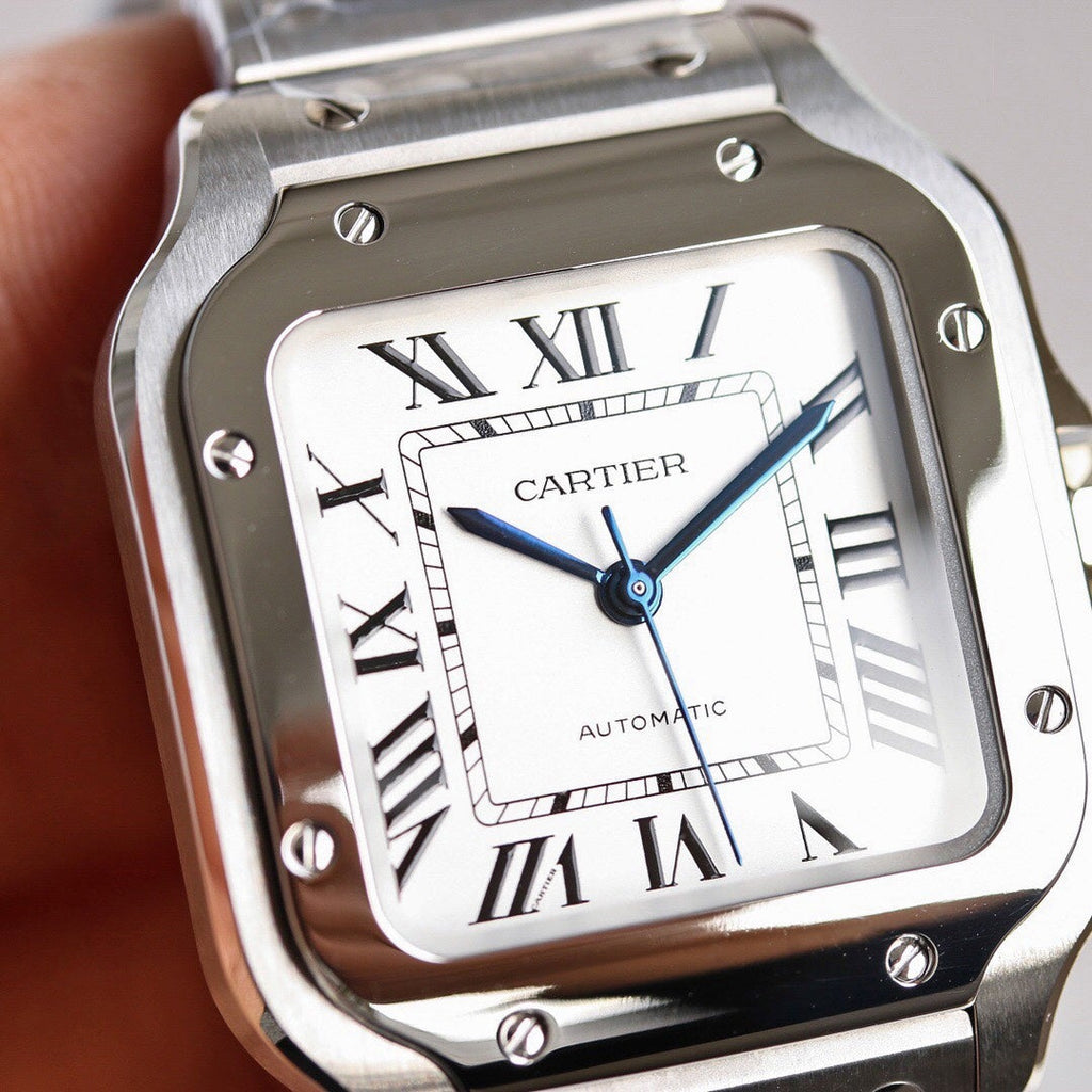 CARTIER SANTOS LADY 35.1MM STEEL CASE WHITE DIAL