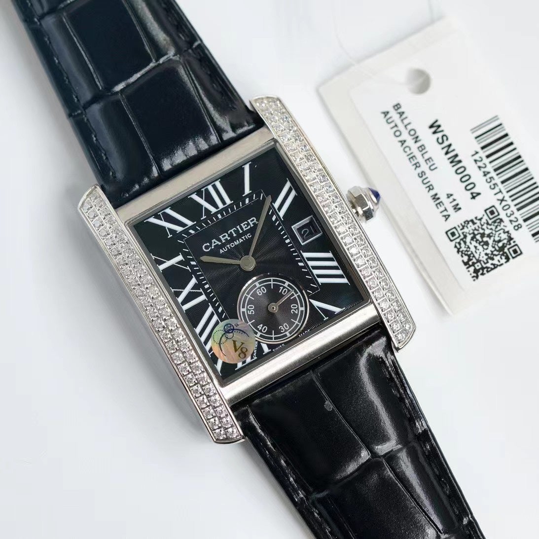 CARTIER TANK MC LADIES SECOND TIME DIAMOND BEZEL