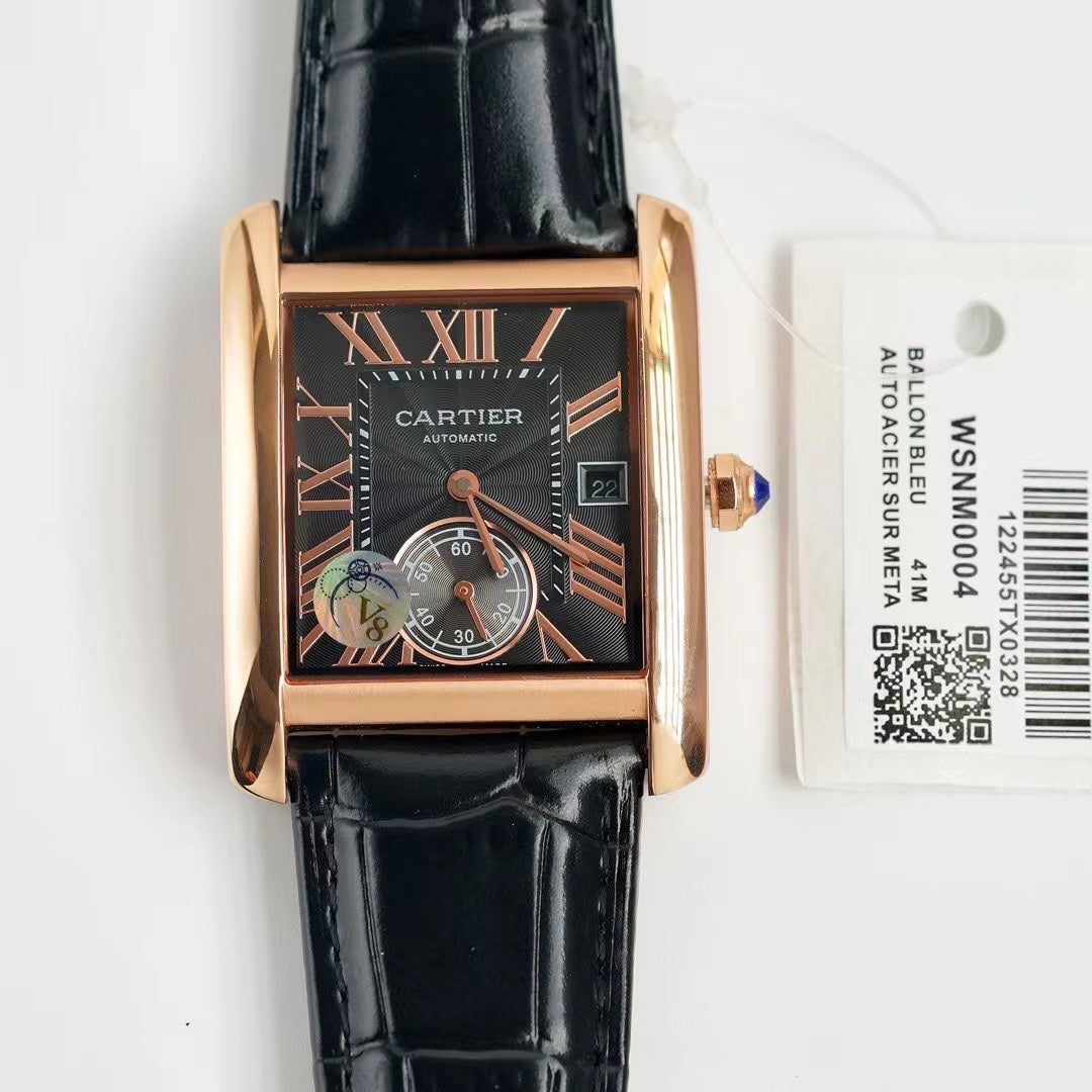 CARTIER TANK MC LADIES SECOND TIME GOLD CASE
