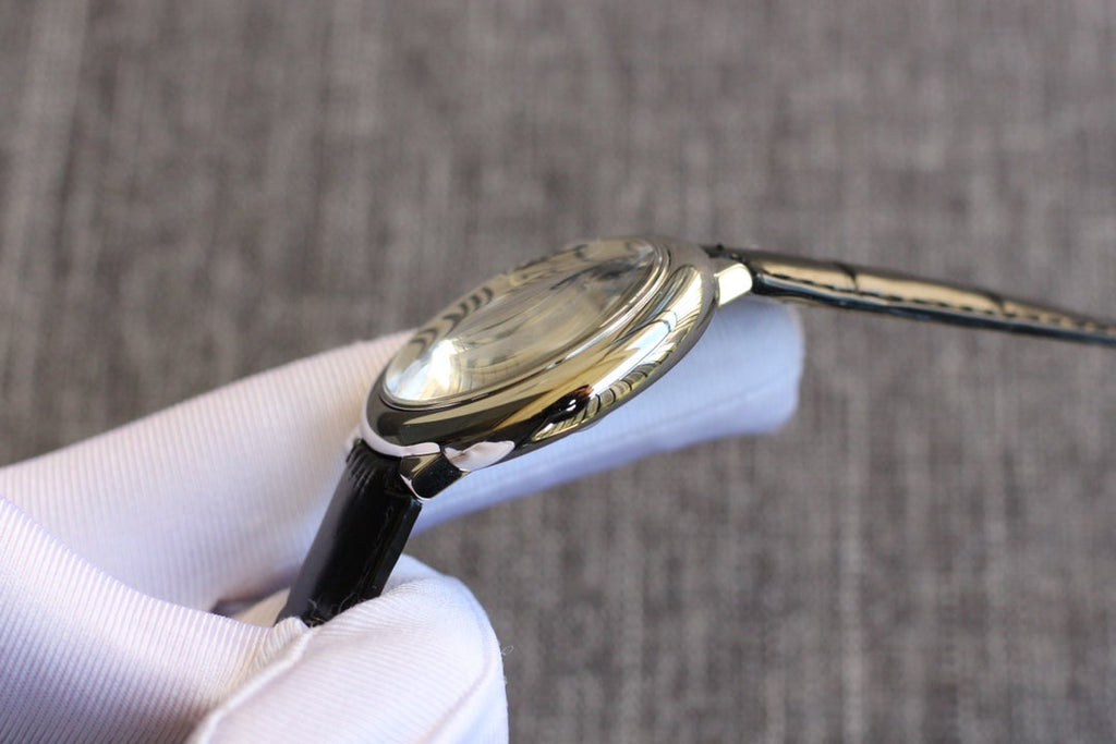 CARTIER BALLON BLEU LADIES AUTOMATIC LEATHER STRAP