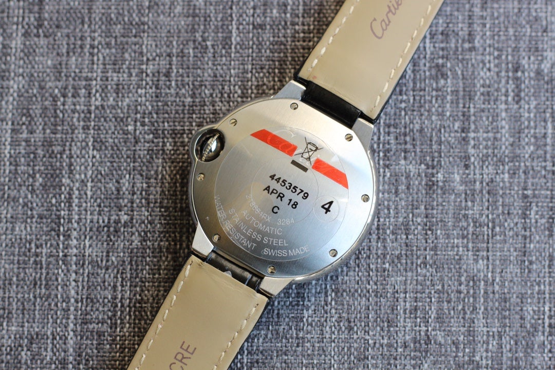 CARTIER BALLON BLEU LADIES AUTOMATIC LEATHER STRAP