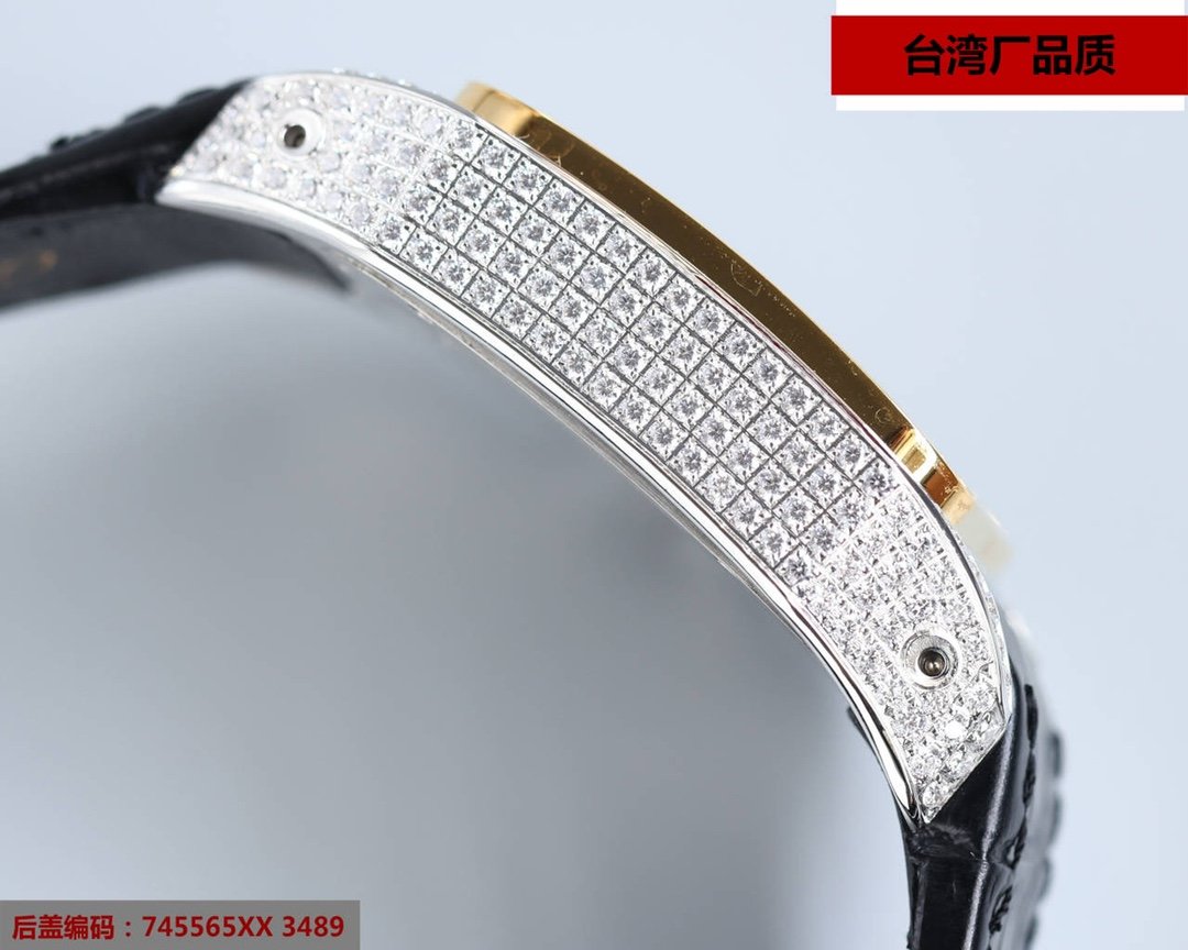 CARTIER SANTOS 100XL 42MM DIAMOND GOLD BEZEL