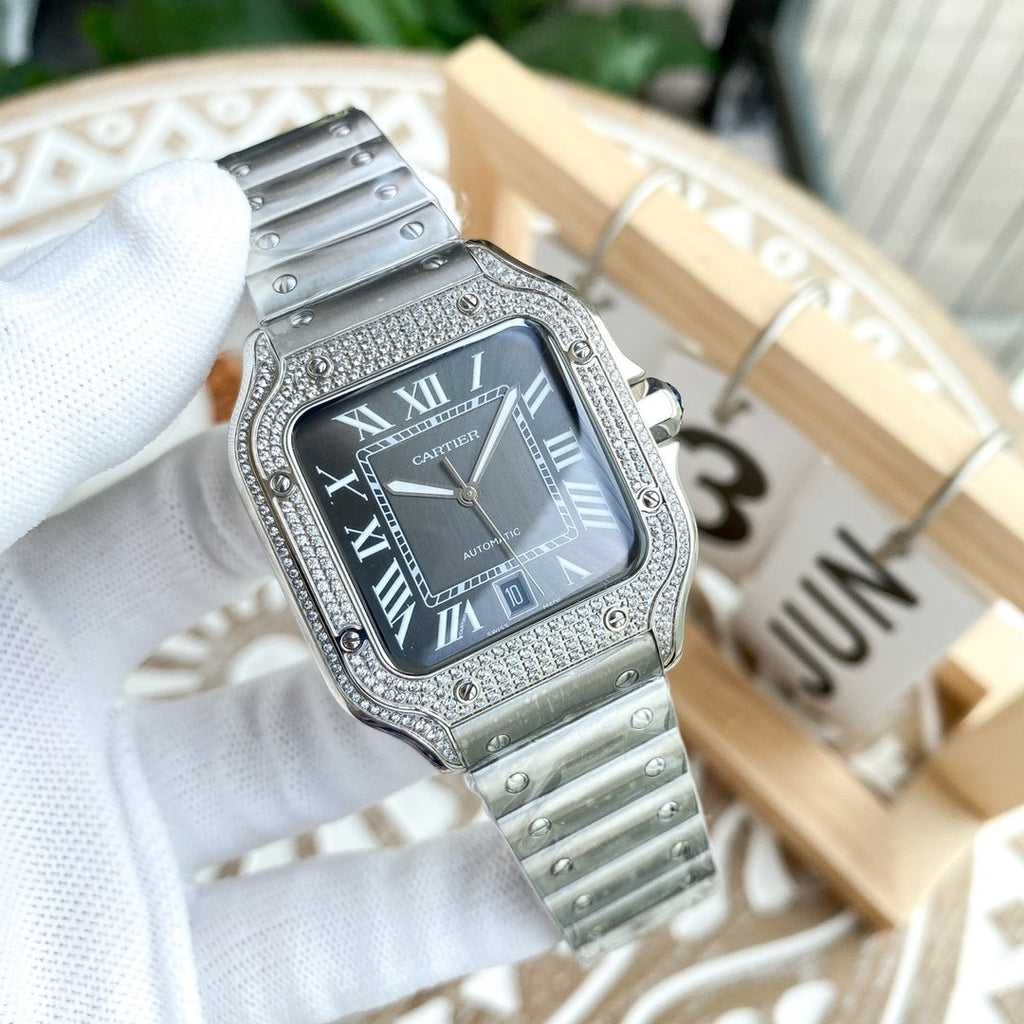CARTIER SANTOS DE CARTIE STEEL GREY DIAL