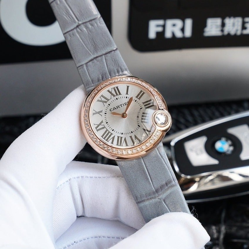 CARTIER BALLON BLANC 33MM AUTOMATIC ROSE GOLD ARABIC NUMERALS
