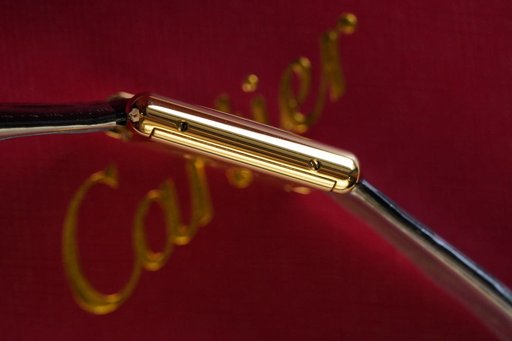 CARTIER TANK MUST DE SOLO 30MM GOLD CASE LEATHER STRAP