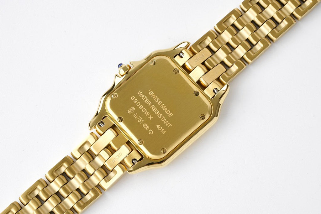 CARTIER PANTHERE 27MM GOLD CASE DIAMOND BEZEL WHITE DIAL