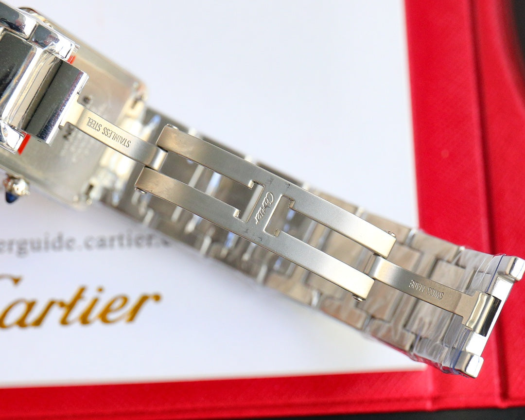 CARTIER TANK MUST SMALL STEEL WHITE DIAL