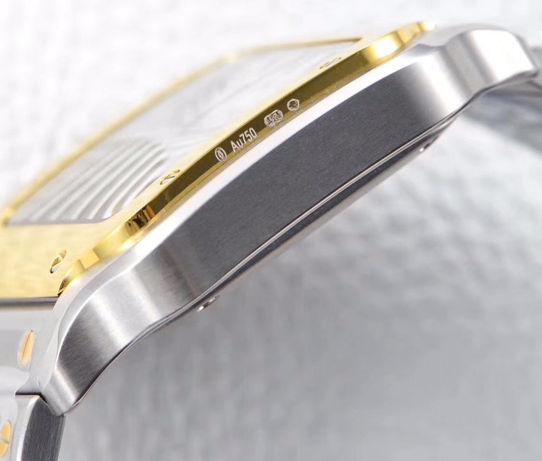 CARTIER SANTOS LADY 35.1MM AUTOMATIC GOLD STEEL