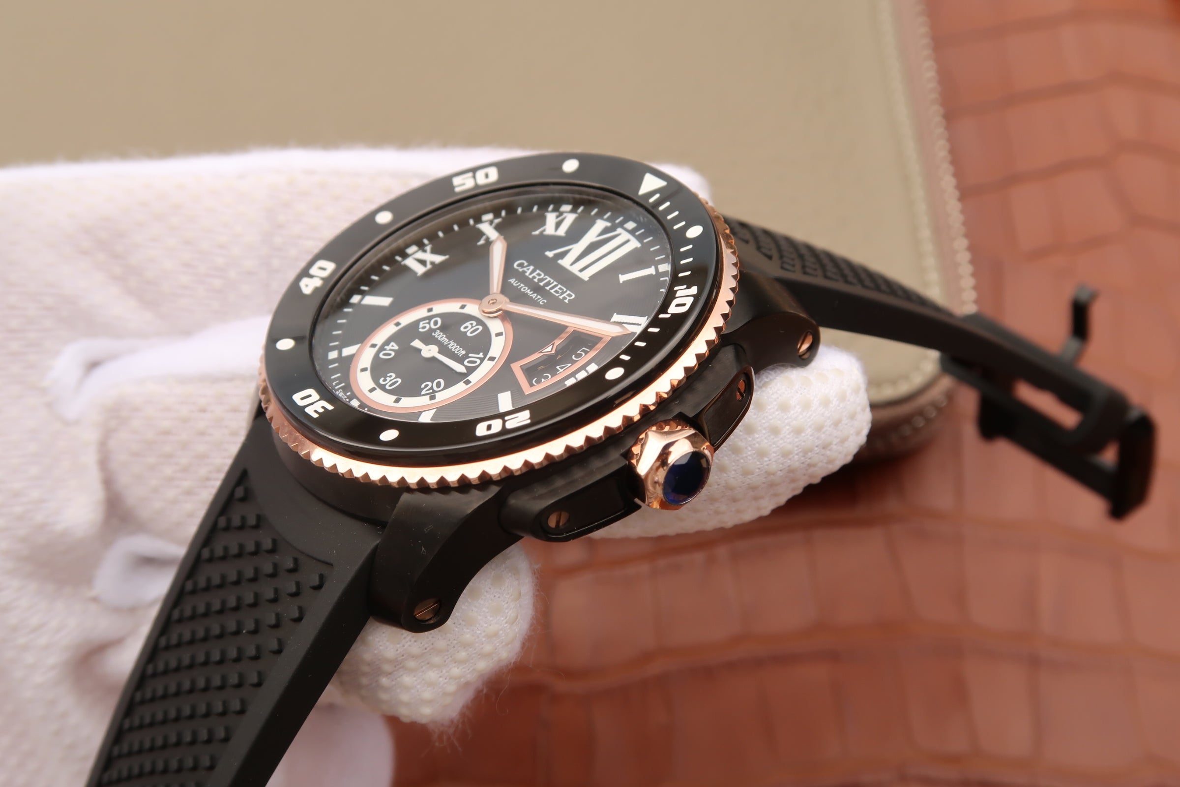 CARTIER CALIBRE DIVER 42 AUTOMATIC BLACK CASE BLACK DIAL
