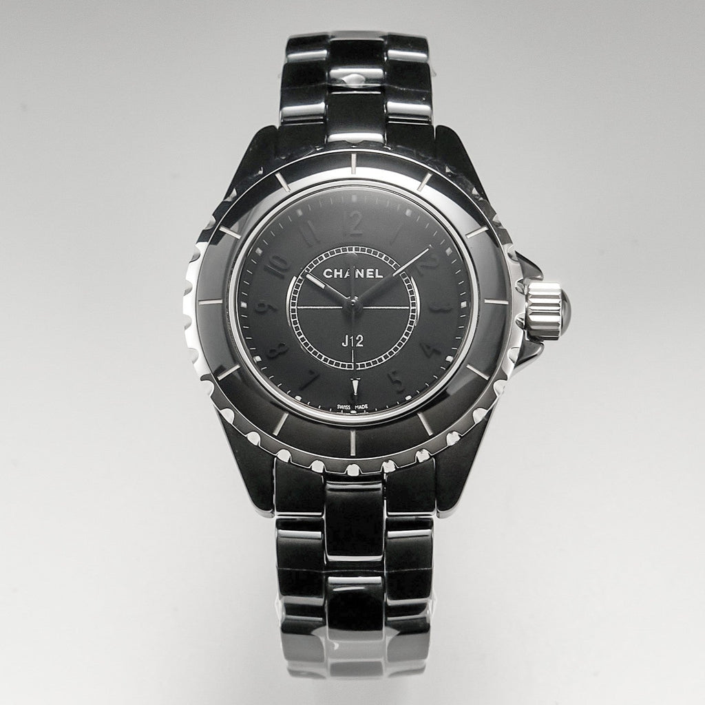 CHANEL J12 Quartz Black Ceramic Black Numerals Black Dial
