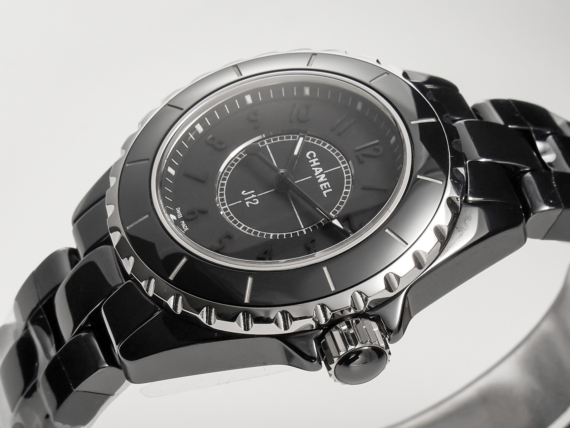 CHANEL J12 Quartz Black Ceramic Black Numerals Black Dial