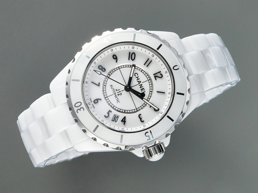 CHANEL J12 Date Automatic White Ceramic Black Numerals White Dial