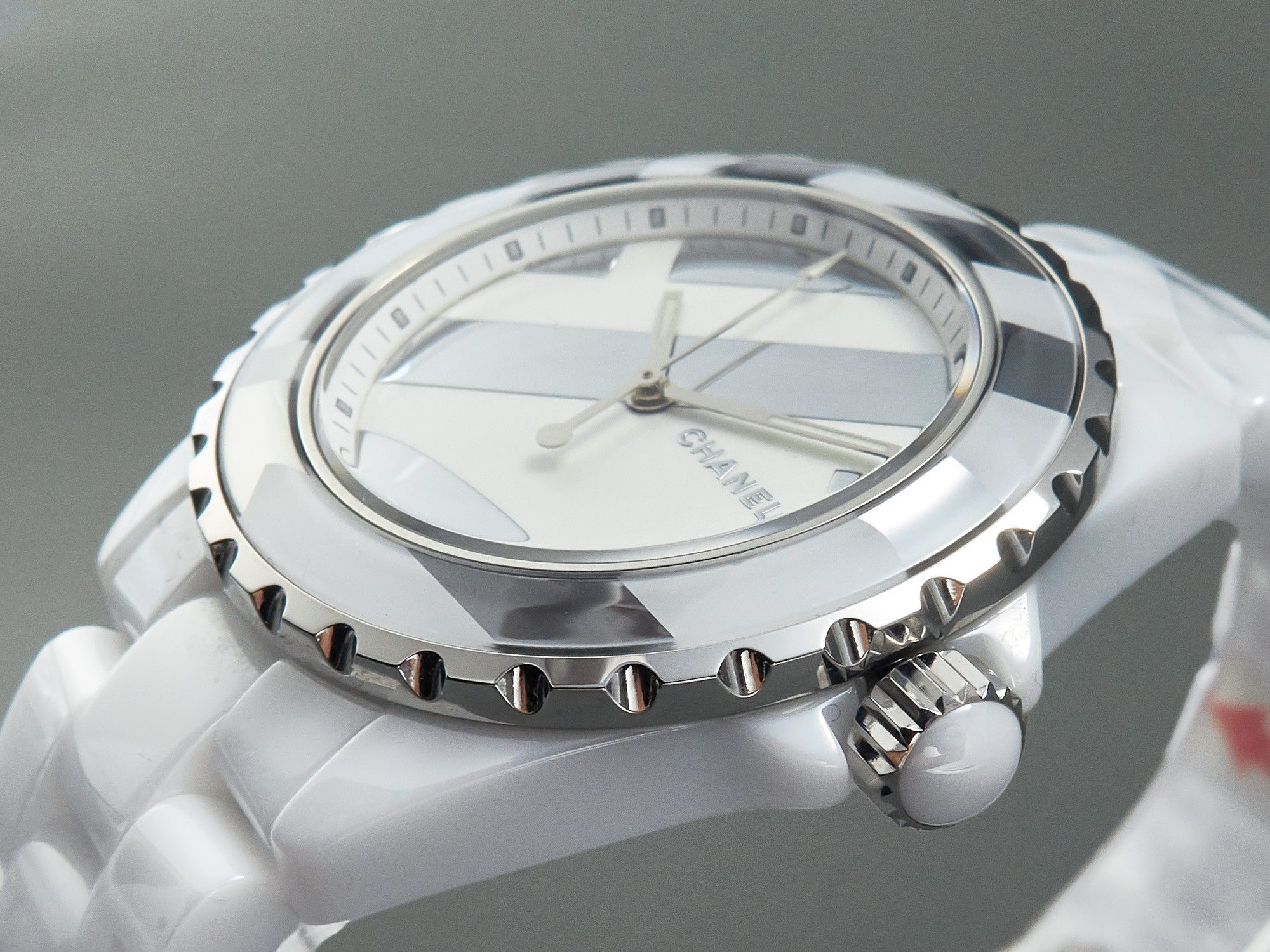 CHANEL J12 38mm Automatic Limited Untitled H5582 White Ceramic Black White Dial