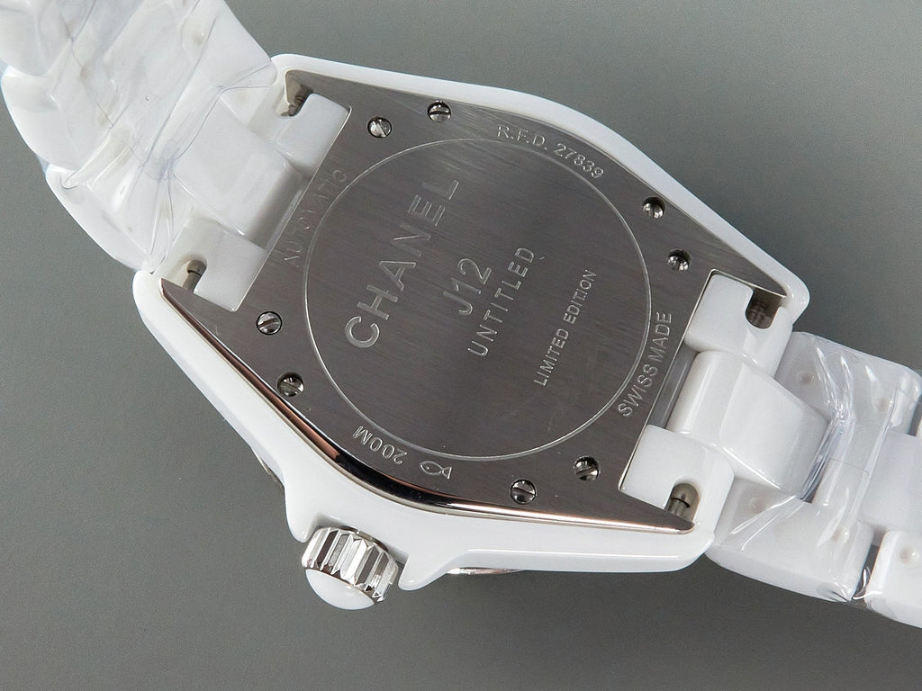CHANEL J12 38mm Automatic Limited Untitled H5582 White Ceramic Black White Dial