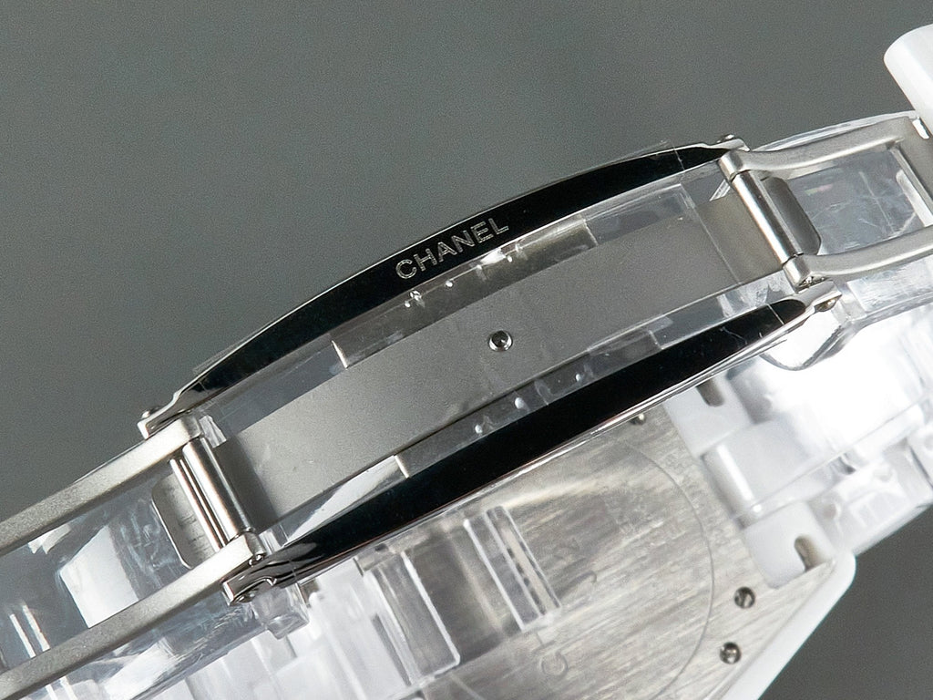 CHANEL J12 Automatic White Ceramic Pink Diamond Numerals White Dial