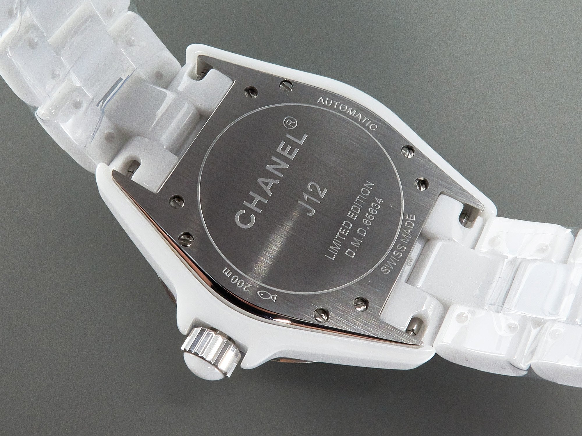 CHANEL J12 Automatic White Ceramic Pink Diamond Numerals White Dial