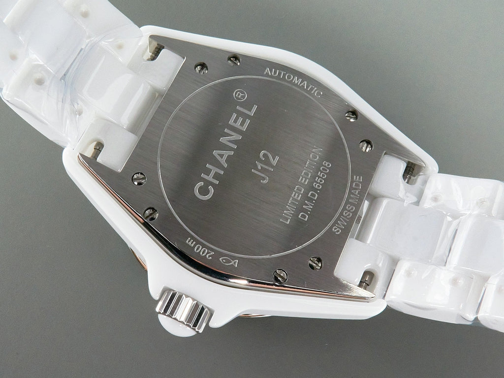 CHANEL J12 Date Automatic White Ceramic Blue Numerals White Dial