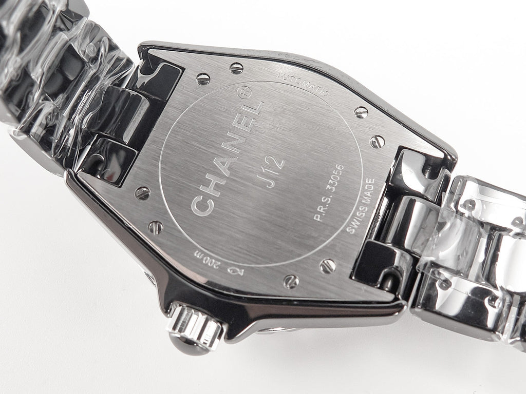 CHANEL J12 Date Automatic Black Ceramic White Numerals Black Dial White Steel Hands