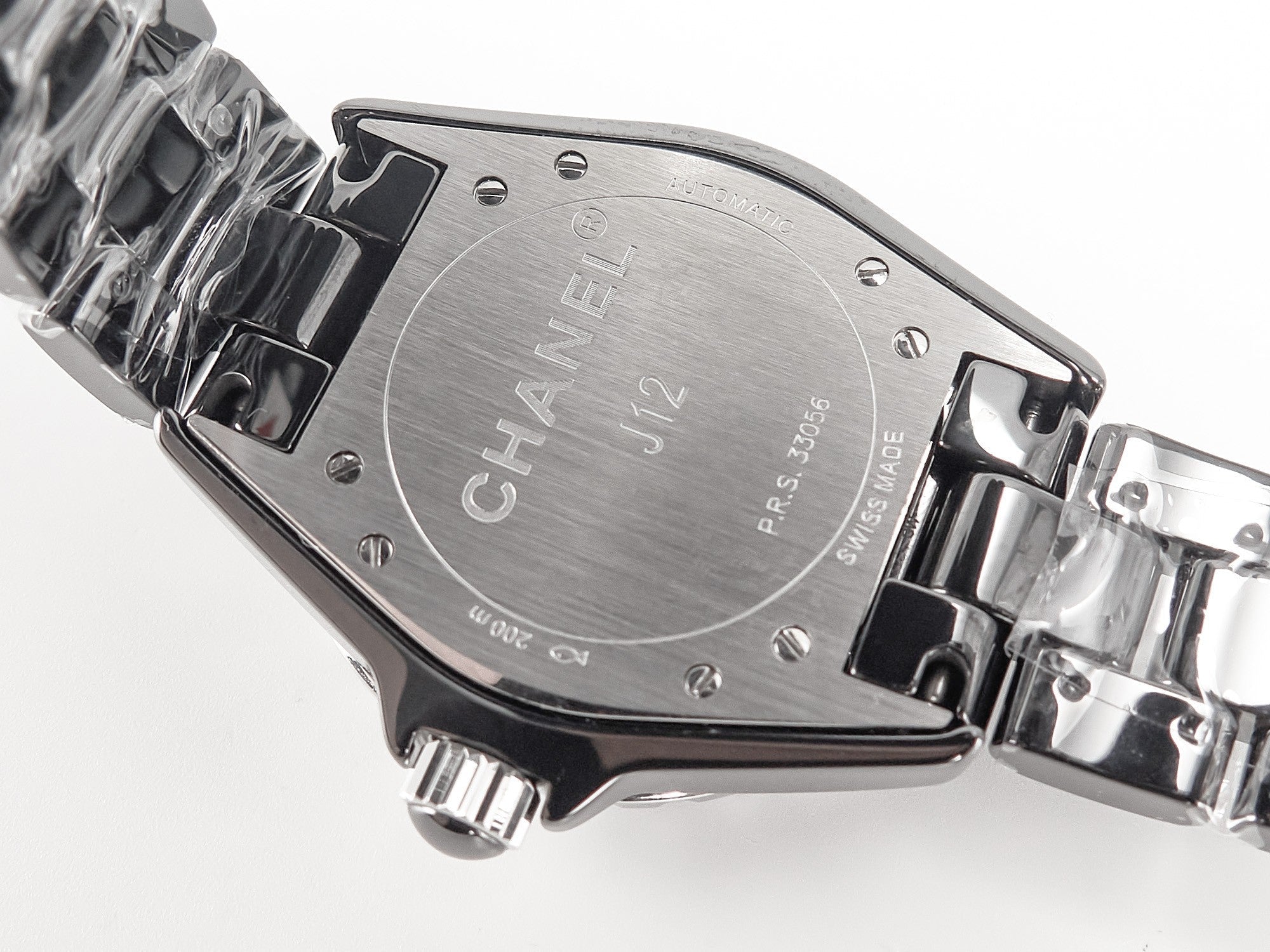 CHANEL J12 Date Automatic Black Ceramic White Numerals Black Dial White Steel Hands