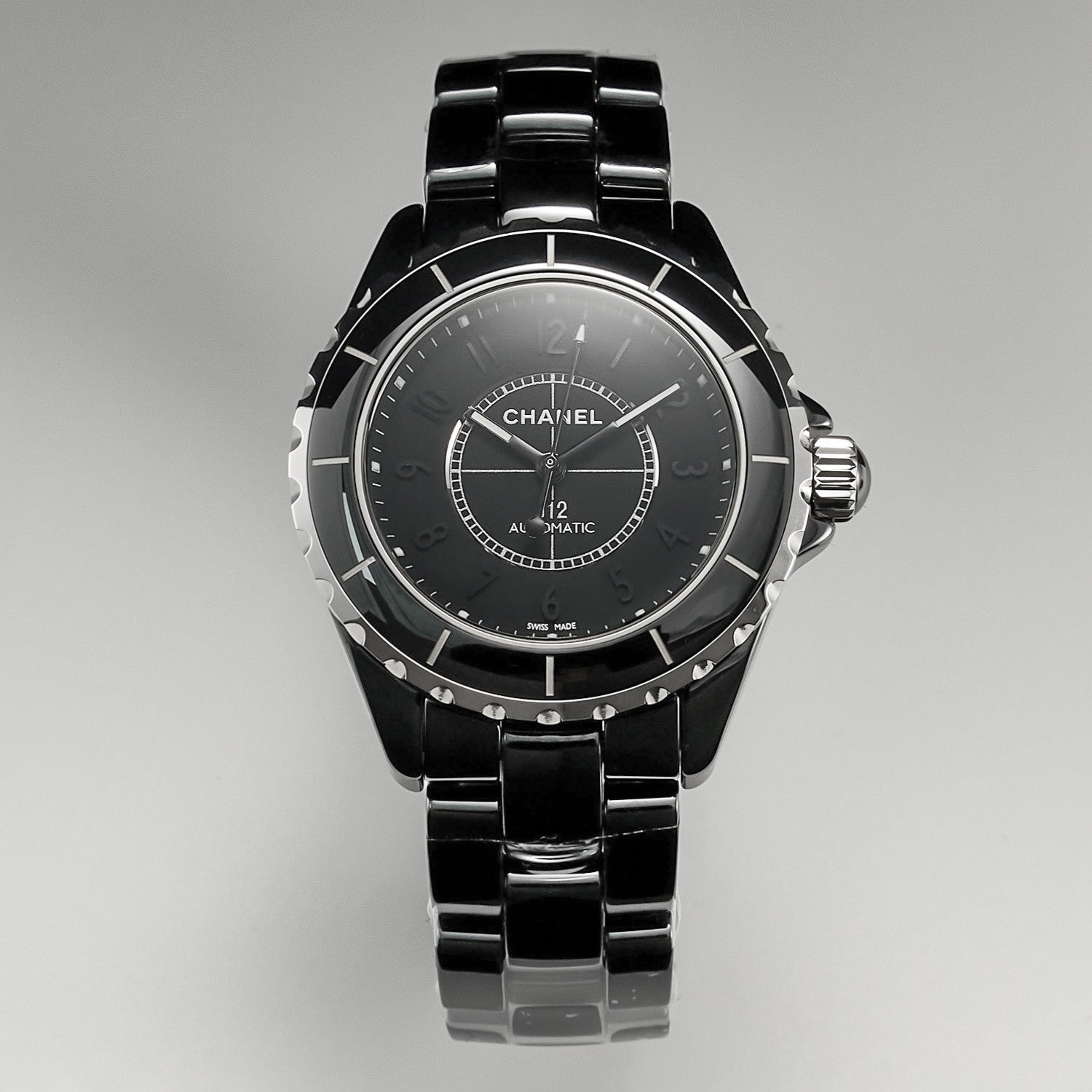 CHANEL J12 Automatic Black Ceramic Black Numerals Black Dial Black Steel Hands