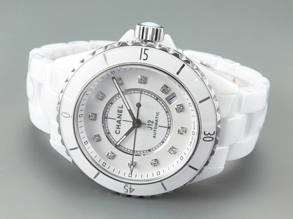 CHANEL J12 Automatic White Ceramic Diamond Numerals White Dial