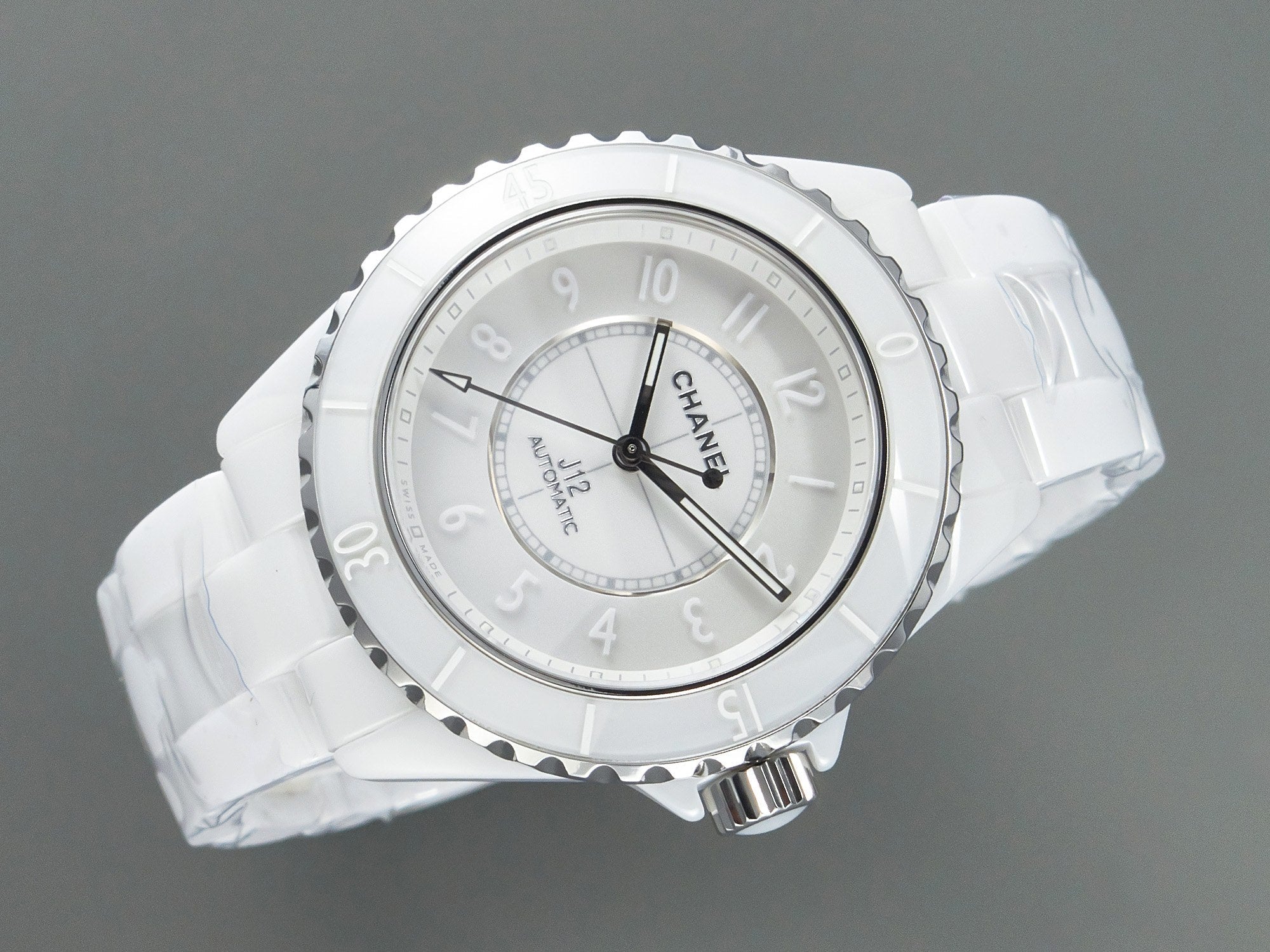 CHANEL J12 Automatic White Ceramic White Numerals Black White Hands White Dial