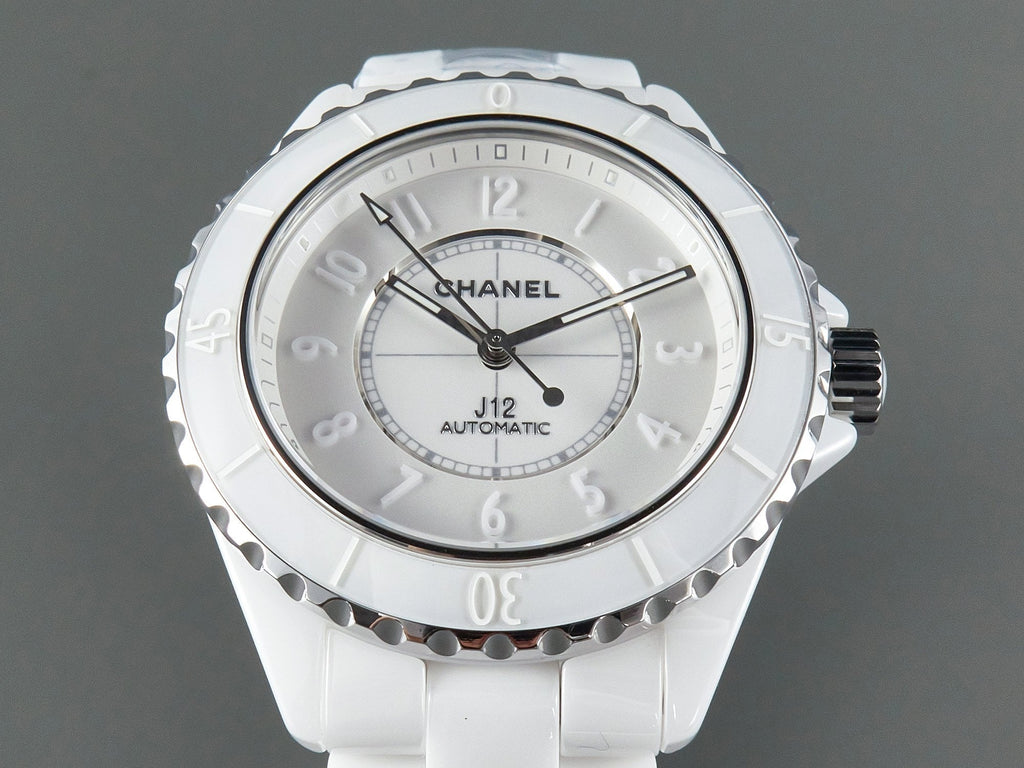 CHANEL J12 Automatic White Ceramic White Numerals Black White Hands White Dial