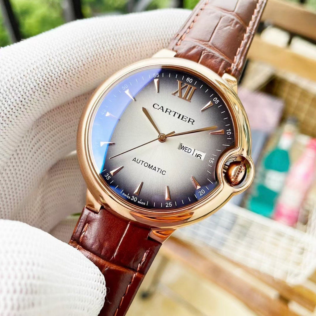 CARTIER BALLON BLEU DAY-DATE 44 LEATHER STRAP